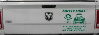 SAFETY FIRST Off Road Car or Truck Window Decal Sticker (Dark Green)