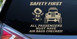 SAFETY FIRST Off Road Car or Truck Window Decal Sticker (Desert Sand)