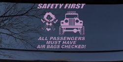 SAFETY FIRST Off Road Car or Truck Window Decal Sticker (Lilac)