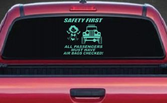 SAFETY FIRST Off Road Car or Truck Window Vinyl Decal Sticker (Mint)
