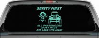 SAFETY FIRST Off Road Car or Truck Window Decal Sticker (Mint)