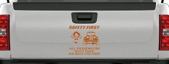 SAFETY FIRST Off Road Car or Truck Window Vinyl Decal Sticker (Nut Brown)