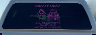 SAFETY FIRST Off Road Car or Truck Window Vinyl Decal Sticker (Violet)
