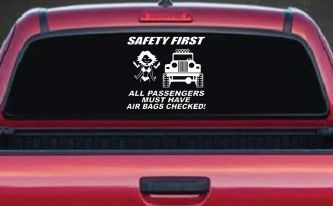 SAFETY FIRST Off Road Car or Truck Window Decal Sticker