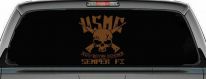 USMC Death Before Dishonor Semper Fi Military Car or Truck Window Decal Sticker (Copper)