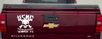 USMC Death Before Dishonor Semper Fi Military Car or Truck Window Decal Sticker (White)
