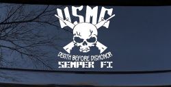USMC Death Before Dishonor Semper Fi Military Car or Truck Window Decal Sticker