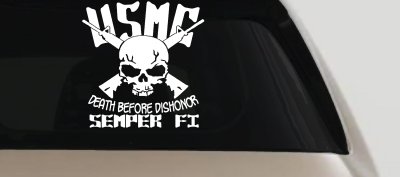 USMC Death Before Dishonor Semper Fi Military Car or Truck Window Vinyl Decal Sticker