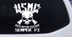 USMC Death Before Dishonor Semper Fi Military Car or Truck Window Decal Sticker