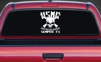 USMC Death Before Dishonor Semper Fi Military Car or Truck Window Decal Sticker