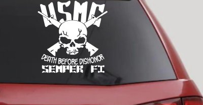 USMC Death Before Dishonor Semper Fi Military Car or Truck Window Vinyl Decal Sticker