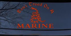 Dont Tread On A Marine Military Car or Truck Window Decal Sticker (Orange Red)