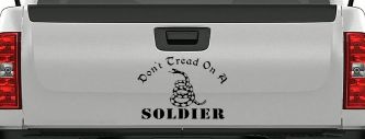 Dont Tread On A Soldier Military Car or Truck Window Decal Sticker (Black)