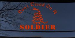 Dont Tread On A Soldier Military Car or Truck Window Decal Sticker (Orange Red)