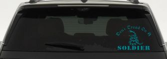 Dont Tread On A Soldier Military Car or Truck Window Vinyl Decal Sticker (Turquoise Blue)