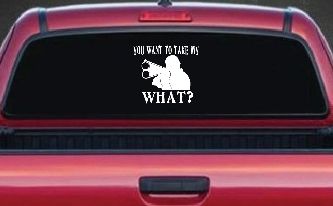 You Want To Take My What 2nd Amendment Rights Country Car or Truck Window Decal Sticker
