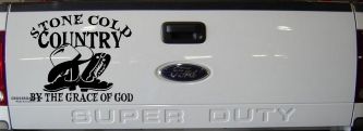 Stone Cold Country By The Grace Of God Car or Truck Window Vinyl Decal Sticker (Black)