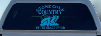Stone Cold Country By The Grace Of God Car or Truck Window Vinyl Decal Sticker (Blue)