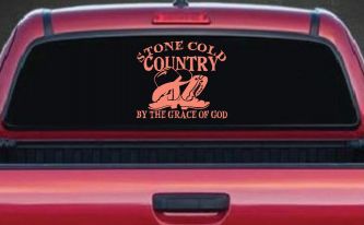 Stone Cold Country By The Grace Of God Car or Truck Window Vinyl Decal Sticker (Coral)
