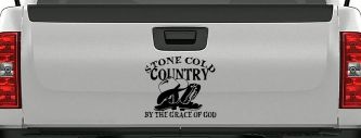 Stone Cold Country By The Grace Of God Car or Truck Window Decal Sticker (Matte Black)