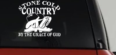 Stone Cold Country By The Grace Of God Car or Truck Window Vinyl Decal Sticker