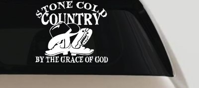 Stone Cold Country By The Grace Of God Car or Truck Window Vinyl Decal Sticker