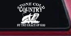 Stone Cold Country By The Grace Of God Car or Truck Window Decal Sticker