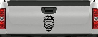 Hockey Freak Goalie Mask Sports Car or Truck Window Decal Sticker (Black)