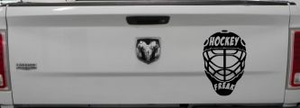 Hockey Freak Goalie Mask Sports Car or Truck Window Decal Sticker (Black)
