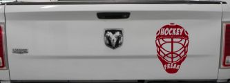 Hockey Freak Goalie Mask Sports Car or Truck Window Decal Sticker (Burgundy)