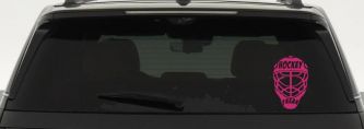 Hockey Freak Goalie Mask Sports Car or Truck Window Decal Sticker (Hot Pink)