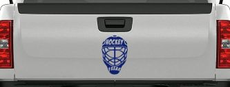 Hockey Freak Goalie Mask Sports Car or Truck Window Decal Sticker (Navy)