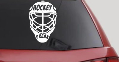 Hockey Freak Goalie Mask Sports Car or Truck Window Vinyl Decal Sticker