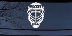 Hockey Freak Goalie Mask Sports Car or Truck Window Decal Sticker