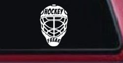 Hockey Freak Goalie Mask Sports Car or Truck Window Decal Sticker