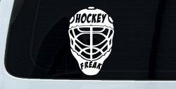 Hockey Freak Goalie Mask Sports Car or Truck Window Decal Sticker