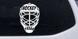 Hockey Freak Goalie Mask Sports Car or Truck Window Decal Sticker