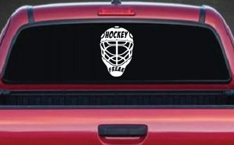 Hockey Freak Goalie Mask Sports Car or Truck Window Decal Sticker