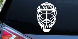 Hockey Freak Goalie Mask Sports Car or Truck Window Decal Sticker