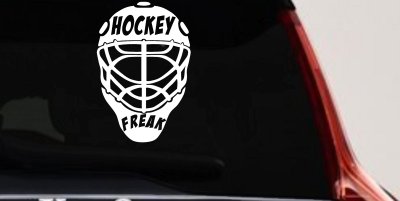 Hockey Freak Goalie Mask Sports Car or Truck Window Vinyl Decal Sticker