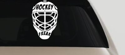 Hockey Freak Goalie Mask Sports Car or Truck Window Vinyl Decal Sticker