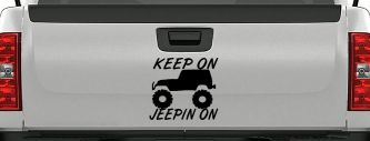 Keep On Jeepin On Off Road Car or Truck Window Decal Sticker (Black)