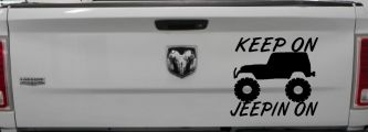 Keep On Jeepin On Off Road Car or Truck Window Decal Sticker (Black)