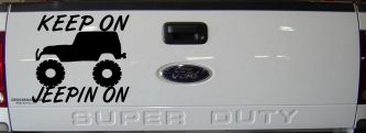 Keep On Jeepin On Off Road Car or Truck Window Vinyl Decal Sticker (Black)