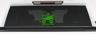 Keep On Jeepin On Off Road Car or Truck Window Decal Sticker (Lime)