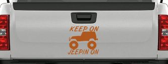 Keep On Jeepin On Off Road Car or Truck Window Decal Sticker (Nut Brown)
