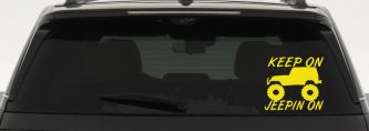 Keep On Jeepin On Off Road Car or Truck Window Vinyl Decal Sticker (Yellow)