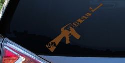 Pro Gun 2nd Amendment Riffle AR15 AR 15 Car or Truck Window Vinyl Decal Sticker (Copper)