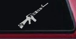 Pro Gun 2nd Amendment Riffle AR15 AR 15 Car or Truck Window Decal Sticker (Light Gray)