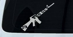Pro Gun 2nd Amendment Riffle AR15 AR 15 Car or Truck Window Decal Sticker (Light Gray)